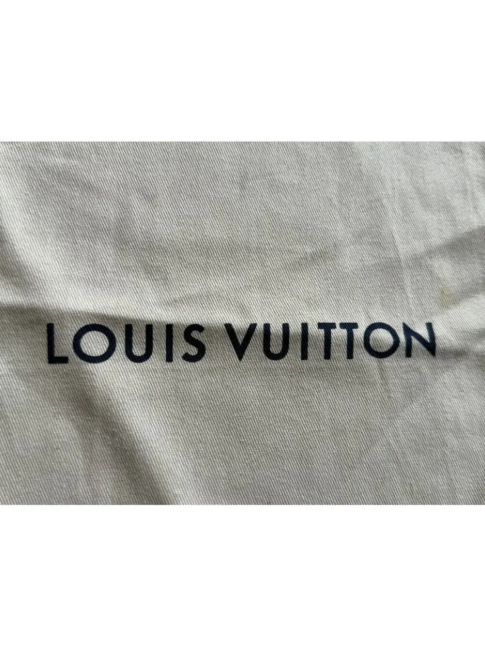 Authentic Louis Vuitton Dust Bag Blue Drawstring Beige Cotton Storage 16x9
